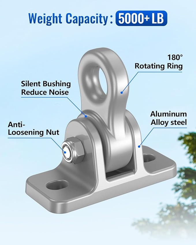Heavy Duty Swing Hangers, Indoor-Outdoor Hooks, 4-Pack | Corrosion Resistant, 5000+ lb Capacity, For Porch Swings, Yoga, Playgrounds, Trapeze, Hammocks, Punching Bags