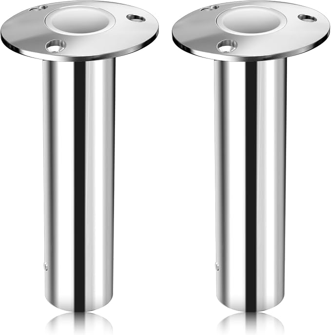 Fishing Rod Holder 2 Pack, 316 Stainless Steel 15/30/90 Degree Rod Holders for Fishing Boat, Flush Mount with Cap, Heavy Duty