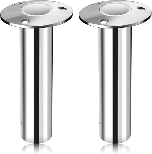 Fishing Rod Holder 2 Pack, 316 Stainless Steel 15/30/90 Degree Rod Holders for Fishing Boat, Flush Mount with Cap, Heavy Duty