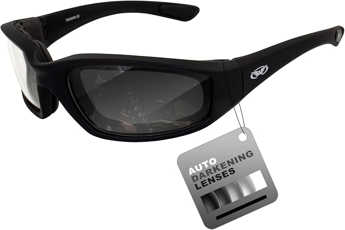 Global Vision Eyewear Men's Kickback 24 Sunglasses with Photochromic Color Changing Lenses