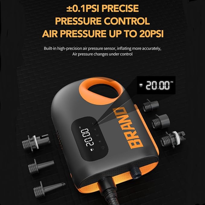 18000mAh Electric SUP Air Pump - Rechargeable Paddle Board Pump, 20PSI High Pressure with Dual Stage Inflation, Deflation, Portable Inflatable Air Pump, Inflatable Tent, Boat (Sup Air Pump)