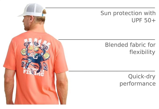 HUK Mens Fishing Graphic Tee, Performance Short Sleeve, Quick-Dry