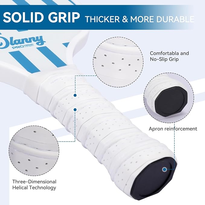 OLANNY Graphite Pickleball Paddles Set- Premium Rackets Fiber Face & Polymer Honeycomb Core Pickleball Set Includes Pickleball Paddles + Pickleball Balls+ Replacement Soft Grip + 1 Bag