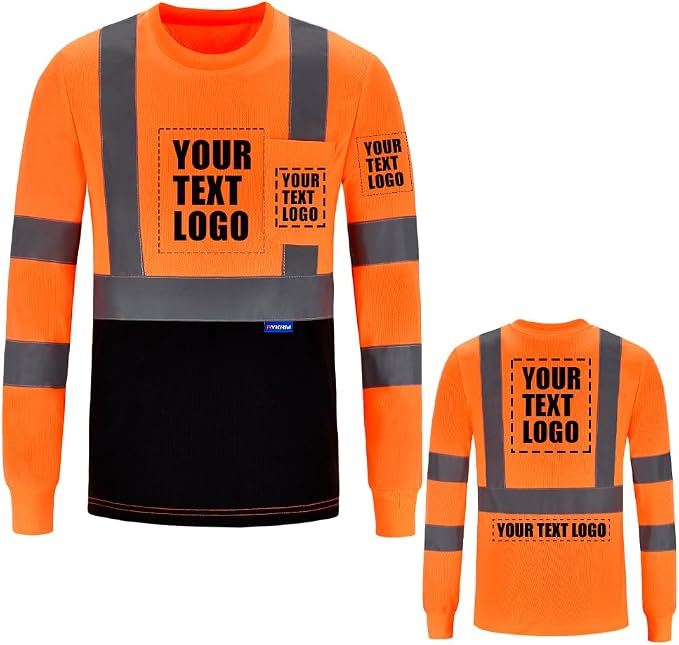 A-SAFETY Safety Shirt,High Visibility Work T Shirt Long Short Sleeve Class 3 (XS-6XL)