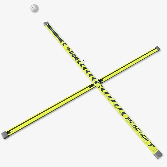 EyeLine Golf Practice T Swing Training Aid, Align Feet/Shoulders/HIPS to Ball, White or Green Alignment Sticks, Shoulder Mirror, PGA Tour Proven