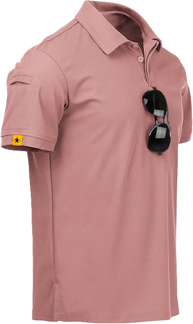 ZITY Mens Polo Shirt Short Sleeve Sports Tactical T-Shirt Athletic Golf Polos Daily Casual Stylish Collared Shirts for Men
