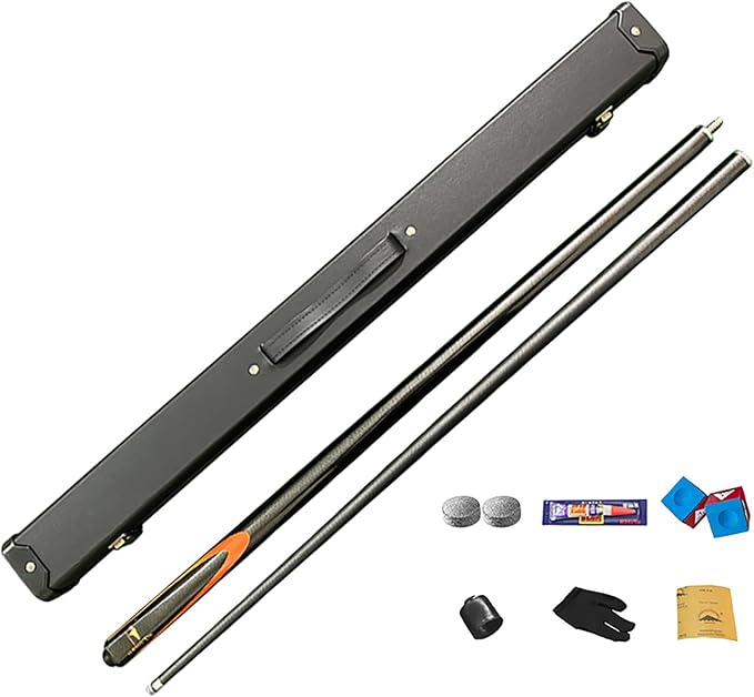 Carbon Fiber Pool Cue Stick 9.5mm Low Deflection Professional Billiard Cue Set with Hard Case Accessories Snooker Table Cue for Home Bars, Gray4