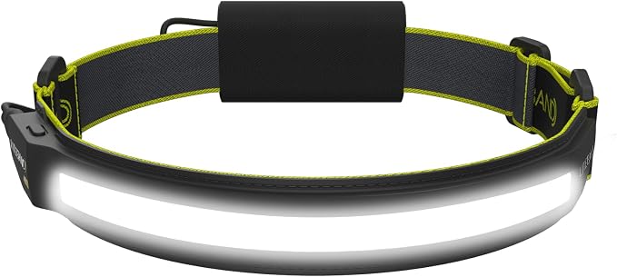 OPTIMAL VENTURES LITEBAND ACTIV Rechargeable LED Headlamp, 1000 Lumens, 210° Wide Beam, Lightweight No-Bounce Fit, IPX4 Weather Resistant, Black