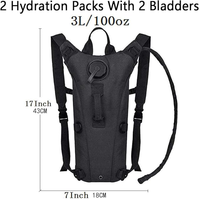 Running Hydration Vest Pack Tactical 3L Water Bladder Backpack Bag for Cycling Marathon Hiking Daypack Men & Women