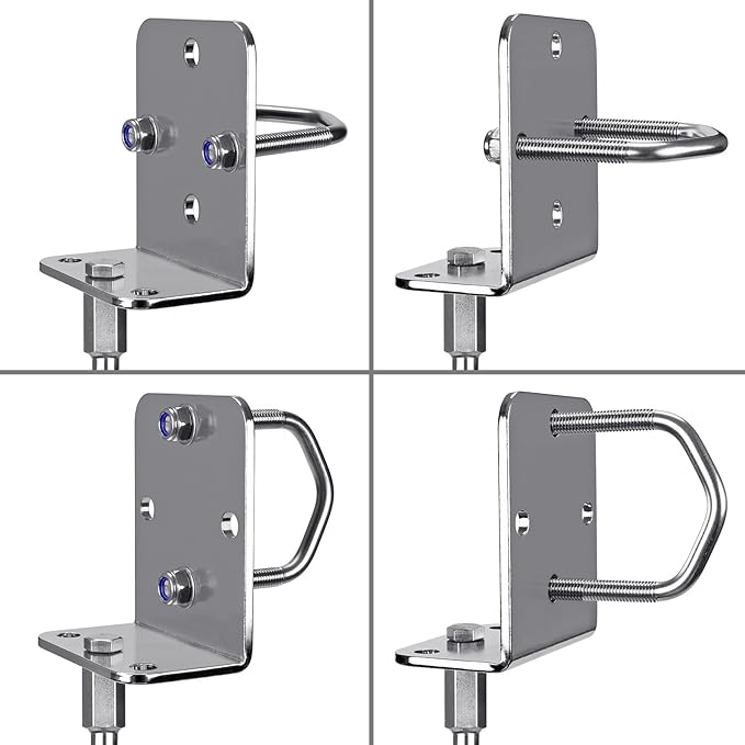 Insaga 18''/24''/30'' Ground Anchors Screw in Earth Anchor Solid Steel with L Bracket for Trampoline Mobile Home Swing Set Shed Carport Tent Stakes, Wider Helix Blade & Chrome Plated Finish, 2/4/6Pcs