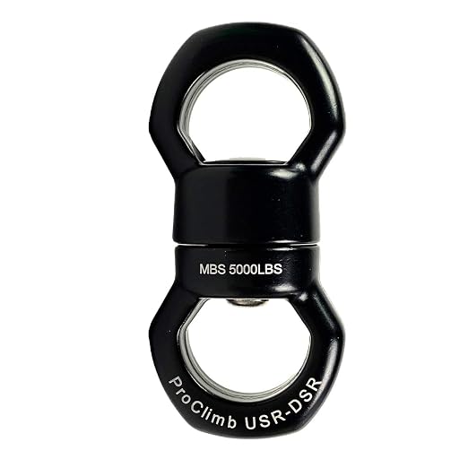 22kN Micro Rotator Climbing Rope Swivel Device Spinner 6700lb Breaking Strength for Rock Climbing Arborist Backyard Swing Aerial Dance Dog Leash Connector CE Certified