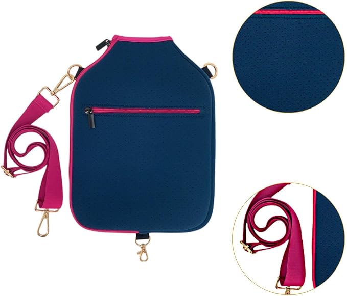 harayaa Pickleball Racket Cover Neoprene Protective Paddle Storage Carrier Pouch with Zipper And Detachable Adjustable Shoulder Strap Suitable for Facility Tr
