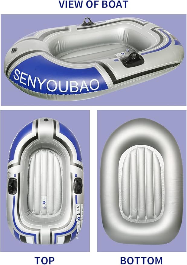 ptlsy Inflatable Boat,Swimming Pool and Lake Inflatable Boat with Electrical Air Pump and Oars (2 Boats)