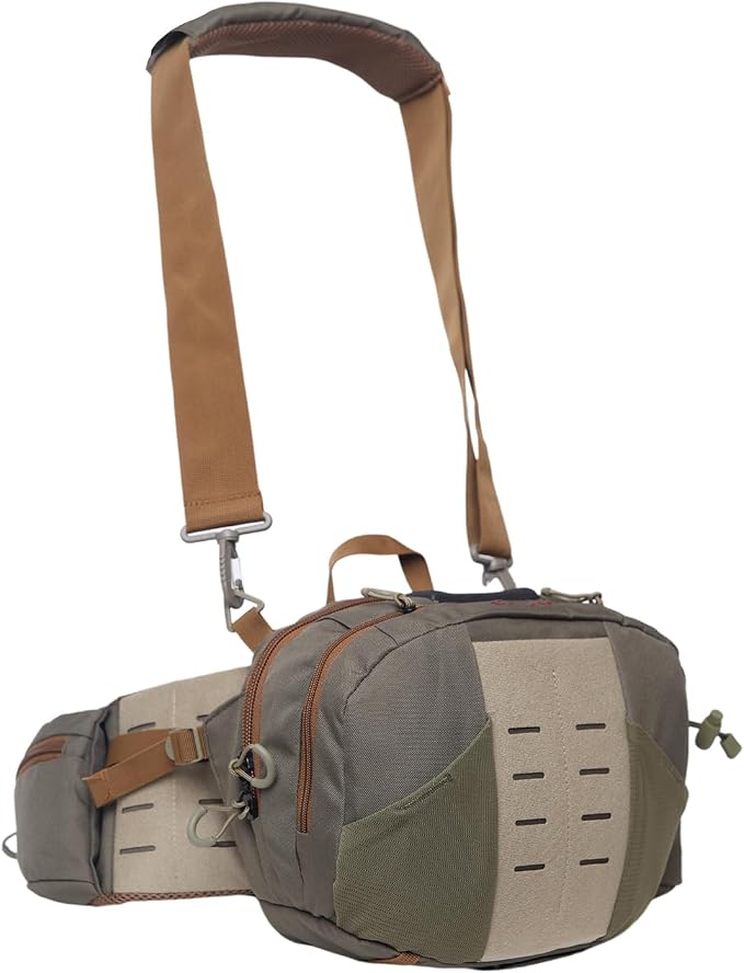 Fly Fishing Large Waist Pack with Water Bottle Holder, Wide Fanny Fishing Tackle Storage Bags