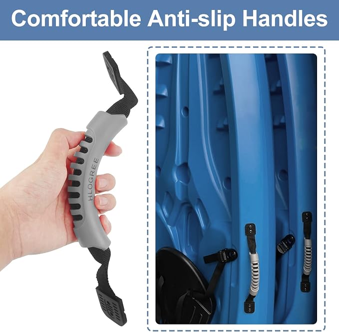 HLOGREE Kayak Handles 2/4 Pack,Kayak Carry Handle with Rivets,Kayak Replacement Handles,Kayak Handles for Emotion/Pelican/Hobie/Lifetime/sit on top/Ocean/Wilderness Accessories,Kayak Parts