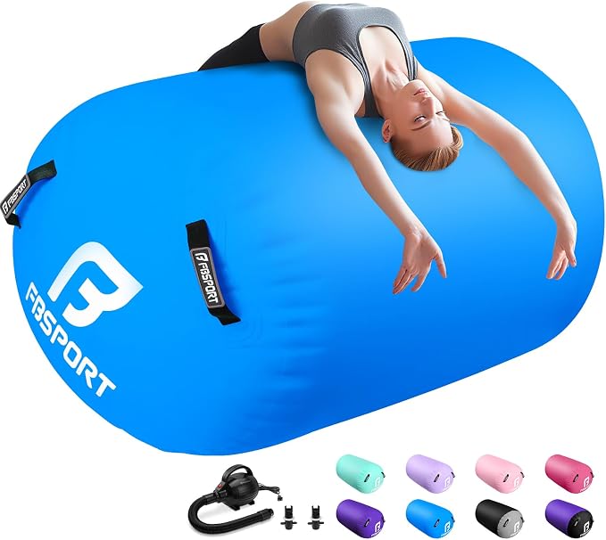 FBSPORT Air Roller Gymnastics Barrel, Inflatable Gymnastics Air Roller Inflatable Air Gymnastics Mat for Yoga Cheerleading Training Home Outdoor Indoor Use