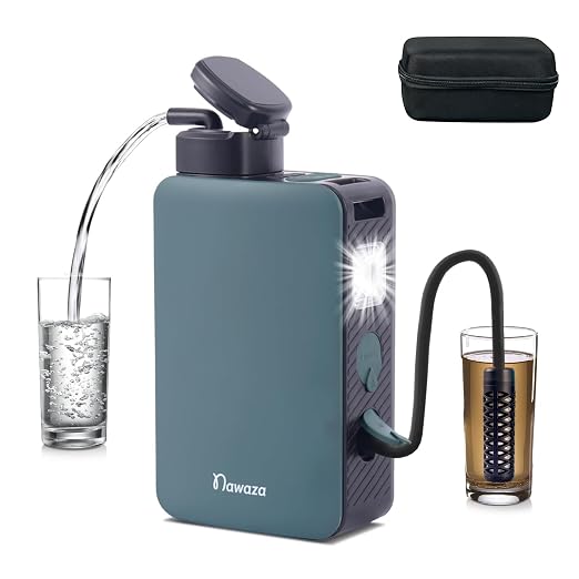 Portable Electric Water Filter Pump, 0.01 Micron Outdoor Camping Water Purifier, Water Filtration System Survival for Hiking, Camping, Travel and Emergency, Best Gifts for Men.