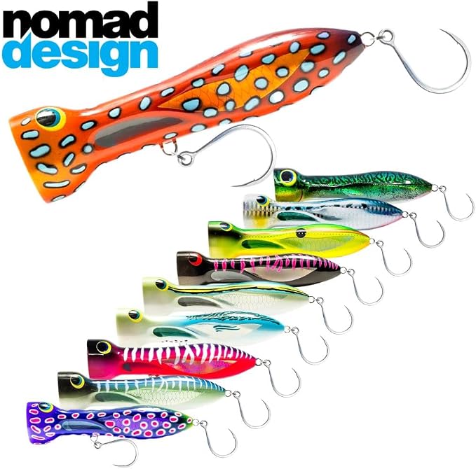 Nomad Design Chug Norris 6” (150mm) Topwater Floating Popper Fishing Lure with BKK Hooks & Durable Diamond Armour, for Bluefin & Yellowfin Tuna, Cubera Snapper, & Roosterfish