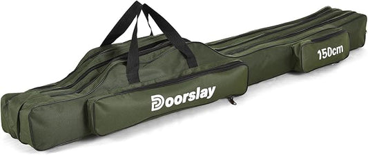 Fishing Rod Case Three Layers Oxford Portable Folding Fishing Pole Bag Outdoor Waterproof Tackle Storage Travel Bags Fishing Rod Bag