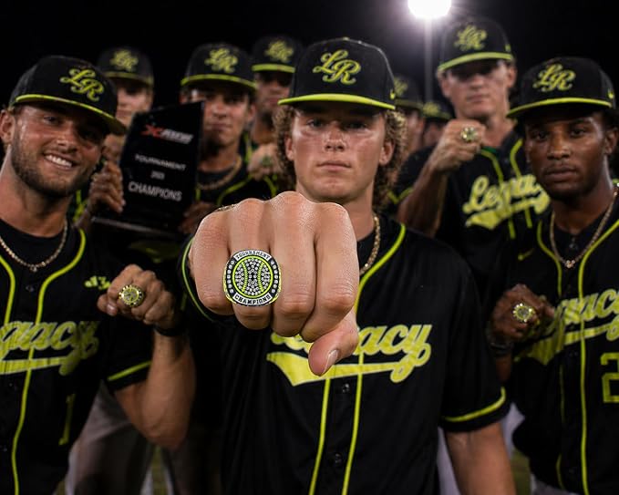 Legacy Rings 1 or 12 Pack Neon Yellow Baseball Softball Championship Trophy Ring Award for Tournament Champion or Finalist