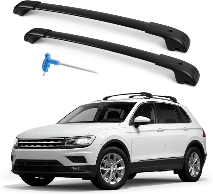 Roof Rack Cross Bars Compatible with Volkswagen VW Tiguan 2018-2026 (Not for Limited)&Taos 2022-2026, 300LBS Heavy Duty Adjustable Aluminum Cargo Bar for Rooftop Carrier, Cross Bars for Luggage, Kayak