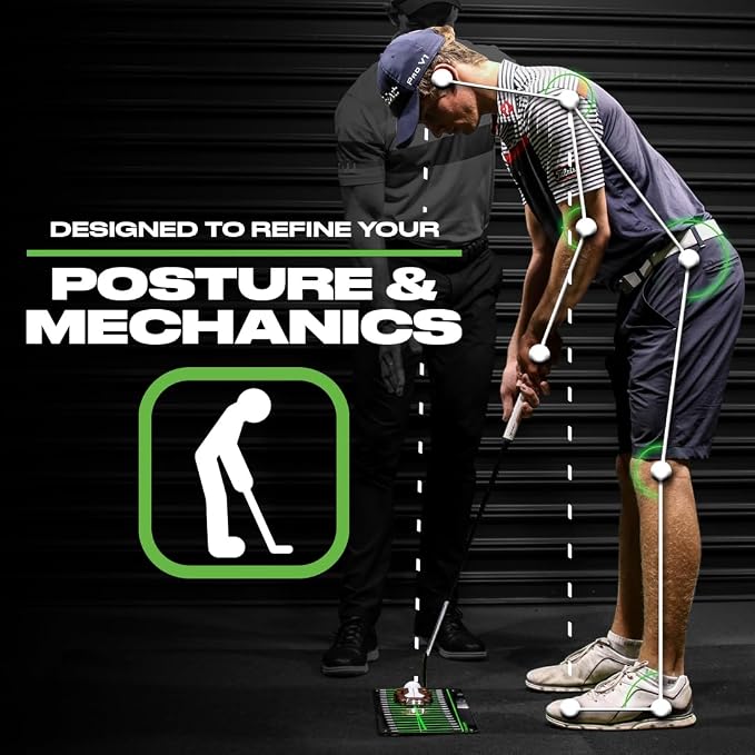 BACK 2 BASICS Golf Putting Mirror Golf Putting Aid Putter Practice Dual Sided Alignment Tool Indoor Training Posture Arc Mirror for Men & Women Compact Portable Setup Precision Swings