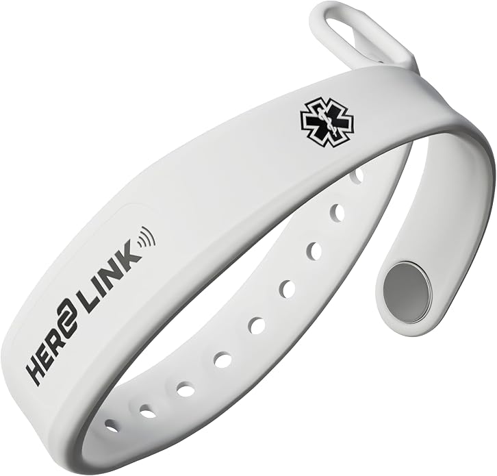 Hero Link® Medical ID Bracelet & Wellness Wristband – Adjustable Silicone, Waterproof, Heat-Resistant, Smart Band with NFC Tag for Instant Emergency Info Access
