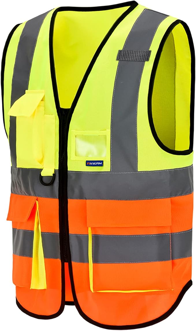 A-SAFETY construction vest women orange and yellow
