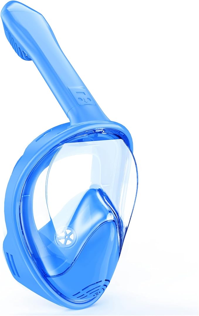 Kids Snorkel Mask Full Face, Snorkeling Gear for Kids with Camera Mount, 180 Degree Panoramic View Snorkeling Set Anti-Fog Anti-Leak
