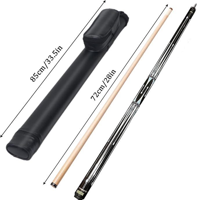 SUPERDIAMOND Pool Cue Stick Set Billiard Cue Sticks with Hard Case, 2-Pieces 58" Pool Table Sticks, 12.5 mm Tip Pool Queue,Pool Stick Set for Home Recreation, Billiards Clubs, Training