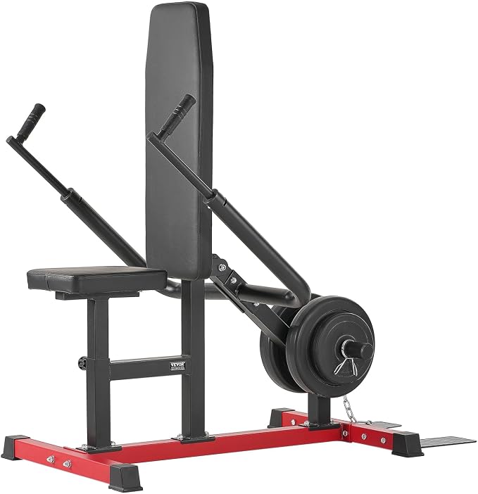 VEVOR Seated Dip Machine, Tricep Bicep Press Down Machine with Cable Bar, Adjustable Seat, and Backrest, Exercise Equipment for Chest Training, Upper Body Push Fitness Workout, Hold up to 450LBS