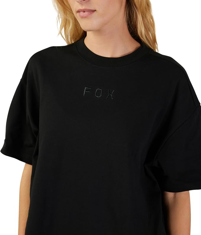 Fox Racing Women's Wordmark Oversized Short Sleeve T-Shirt, Black, X-Small