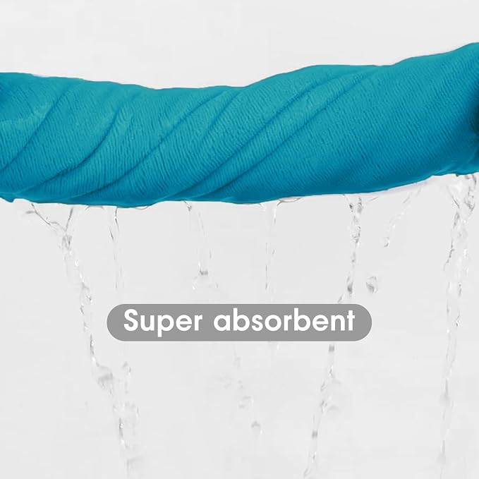 JML Large Microfiber Bath Towels Set with Hanging Loop, 2 Pack (30" x 60") - Soft, Absorbent, Quick Drying, Lint-Free, Fade Resistant, Use for Salon, Hair Wrap, Fitness, Sport, Yoga, Teal