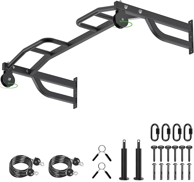 Kipika 48" Ceiling Mounted Pull Up Bar, Heavy Duty Multi-Grip Chin Up Bar,Mounted Pullup Bar, Adjustable Height, Pull Up Bands for Chin Ups & Body Stretching, Ideal for Home Gym and Strength Training