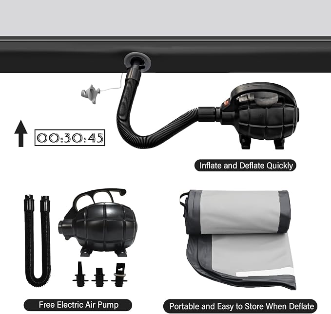 AKSPORT Inflatable Gymnatsics Mat Tumble Track 10ft 13ft 16ft 20ft 23ft Air Tumbling Mat with Air Pump for Home Use/Training/Cheerleading/Yoga