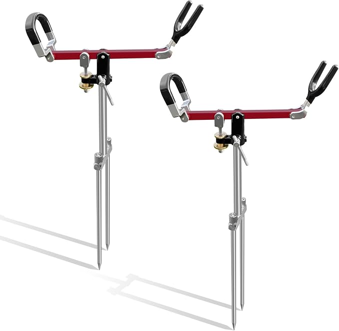 Fishing Rod Holders, 360 Degree Adjustable Fishing Pole Holders for Ground, Multifunctional Stainless Steel Beach Fishing Rod Holder Fishing Gifts for Men