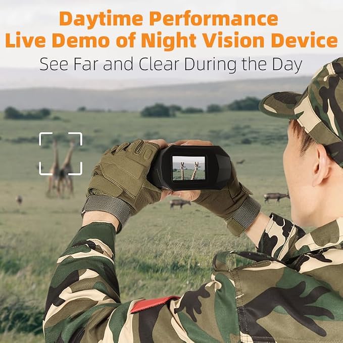 Night Vision Goggles, 4K Full-Color autofocus Night Vision Binoculars for Adults,Large-Capacity Rechargeable Battery with 32GB TF Card, 20X Digital Zoom，Suitable for Camping & Fishing
