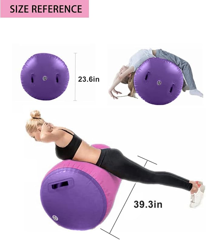 Gymnastics Air Roller Air Barrel Inflatable Tumbling Mat,Back Handspring Training Mats For Home Use, Gym Training, Cheerleading With Electric Pump