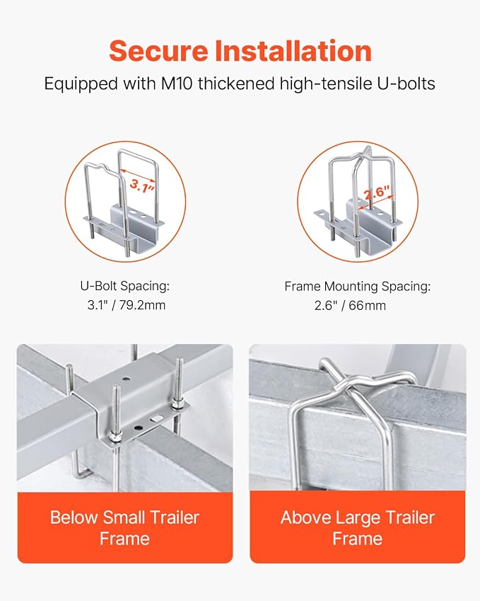 VEVOR Boat Trailer Guide, 16.7"- 60″ Adjustable Design Trailer Guide Poles, 2PCS Trailer Guide-Ons for Ski Boat, Fishing Boat or Sailboat Trailer