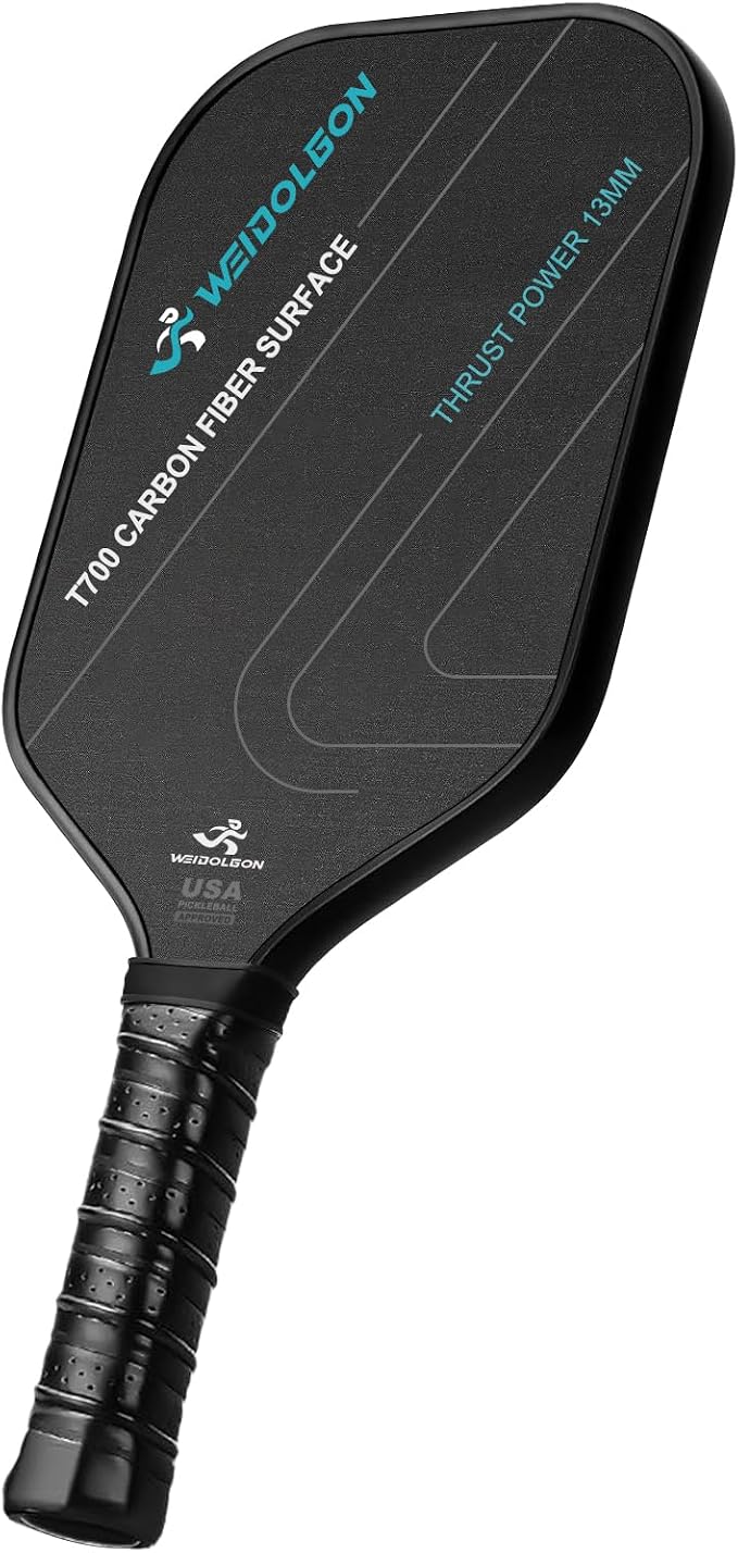 Pickleball Paddles, Multi-Layer T700 Textured Carbon Fiber Pickleball Paddle, 2-Types of Thickenesses, Strong Power and Spin Surface, USAPA Approved Carbon Fiber Surface Pickle Ball Paddle