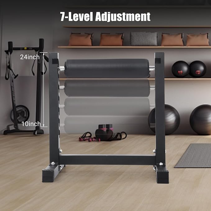 Bulgarian Split Squat Stand, 7-Level Adjustable Single Leg Squat Roller, 350 LBS Heavy Duty Leg Workout Equipment for Home Gym, Glute & Lunge Machine with Ergonomic Foot Pad
