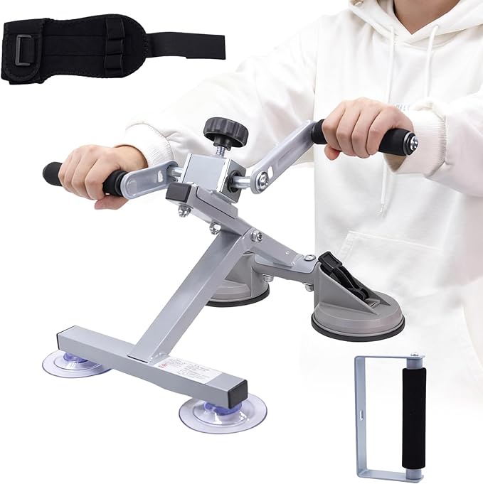 Arm Bike for Physical Therapy Table Top, Hand Bike Stroke Rehab Equipment, Portable Indoor Arm Cycle for Seniors, for Arm Shoulder Wrist(with A Finger Rehab Gloves, Extra Handle)