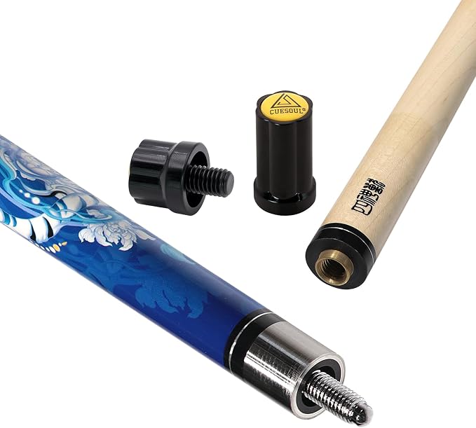 CUESOUL 19oz Pool Cue with Black case,13mm Tip,58inches Mythological Symbols Pattern 4 Styles