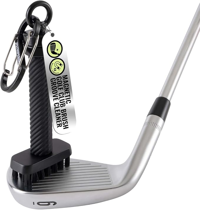 Magnetic Golf Club Brush - Detachable - Premium Nylon Bristles - Golf Bag Accessory - Golf Club Cleaner - Golf Tool