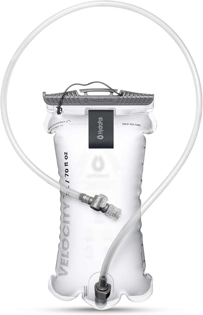 HydraPak Velocity Hydration Reservoir (1.5L, 2L, 3L), Ultralight Water Bladder, Self-Sealing Bite Valve, Leak Proof, Reversible, Dishwasher Safe