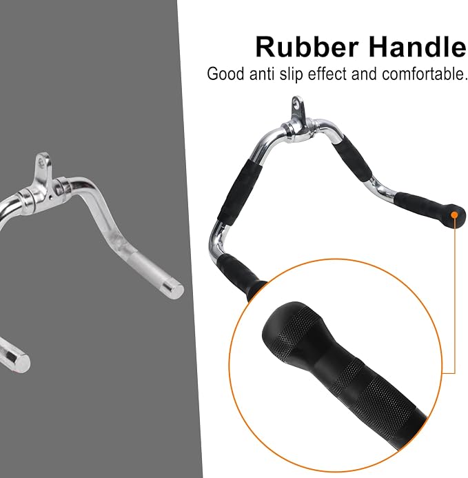 LAT Pull Down Bar Attachment: LAT Pulldown Tricep Bar for Strength Training - Multi-Exerciser Cable Machine Attachment Bar
