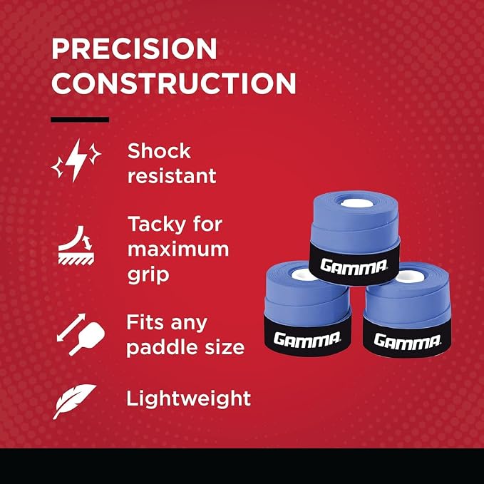 Gamma Sports Supreme Overgrip for Tennis, Pickleball, Squash, Badminton, and Racquetball Racquets, Multiple Pack Sizes and Colors
