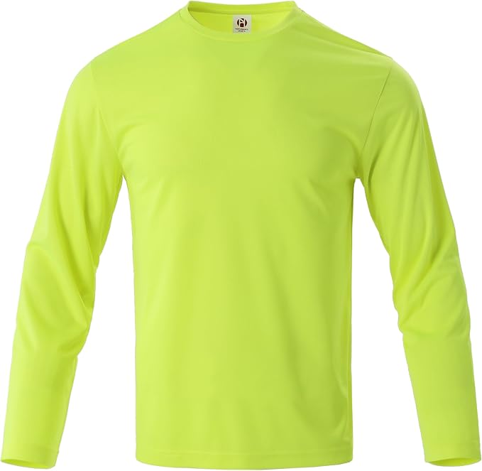 Mens Long Sleeve T-Shirts Casual Crew Neck Tee Shirt Summer Soft Running Swimming Cycling Fishing Tops