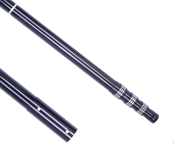 Carbon fiber pool pole, 4-section telescopic 12 foot, lightweight and easy to grip adjustable cleaning pole, used for pool cleaning, connected to fishing net, rake, brush, vacuum head cleaning (12FT)