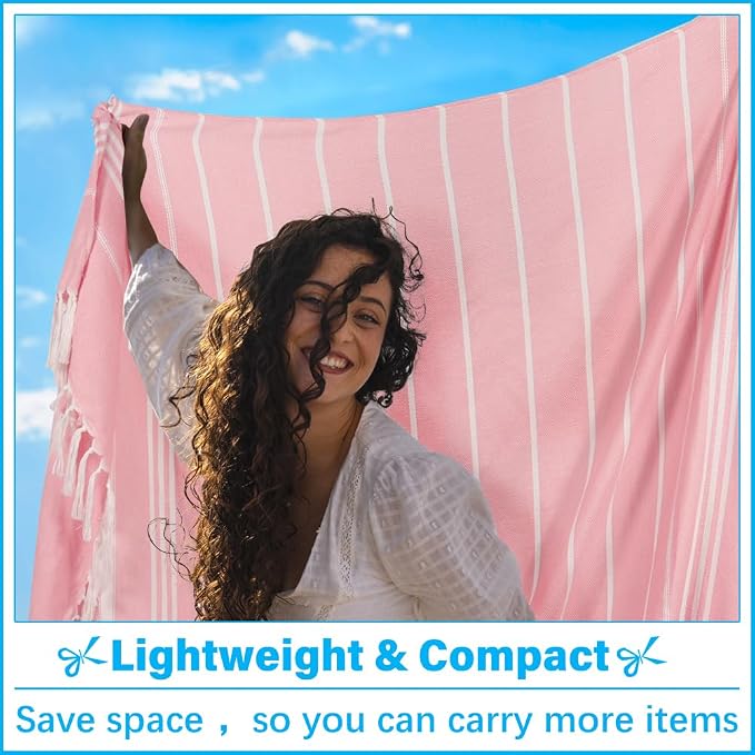 Vikumond Oversized Turkish Beach Towel Blanket XXL Cotton Sandproof Towels Boho Woven Extra Large Big Sand Free Giant Throw Blankets Huge Quilt XL Picnic Camping Necessities Cloud for Adult Gifts
